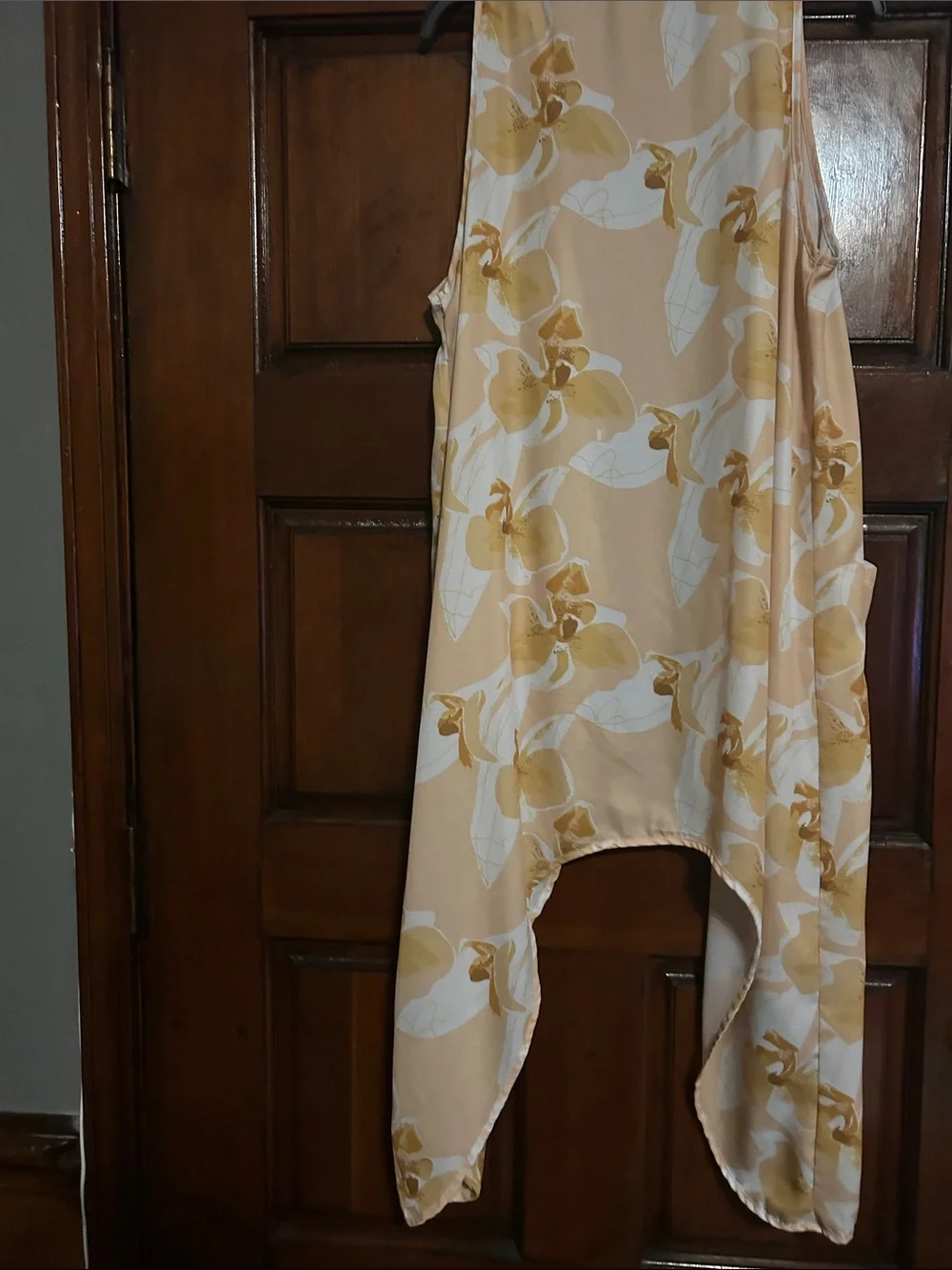 Lightweight Floral Print Scarf Vest - Cream & Gold
